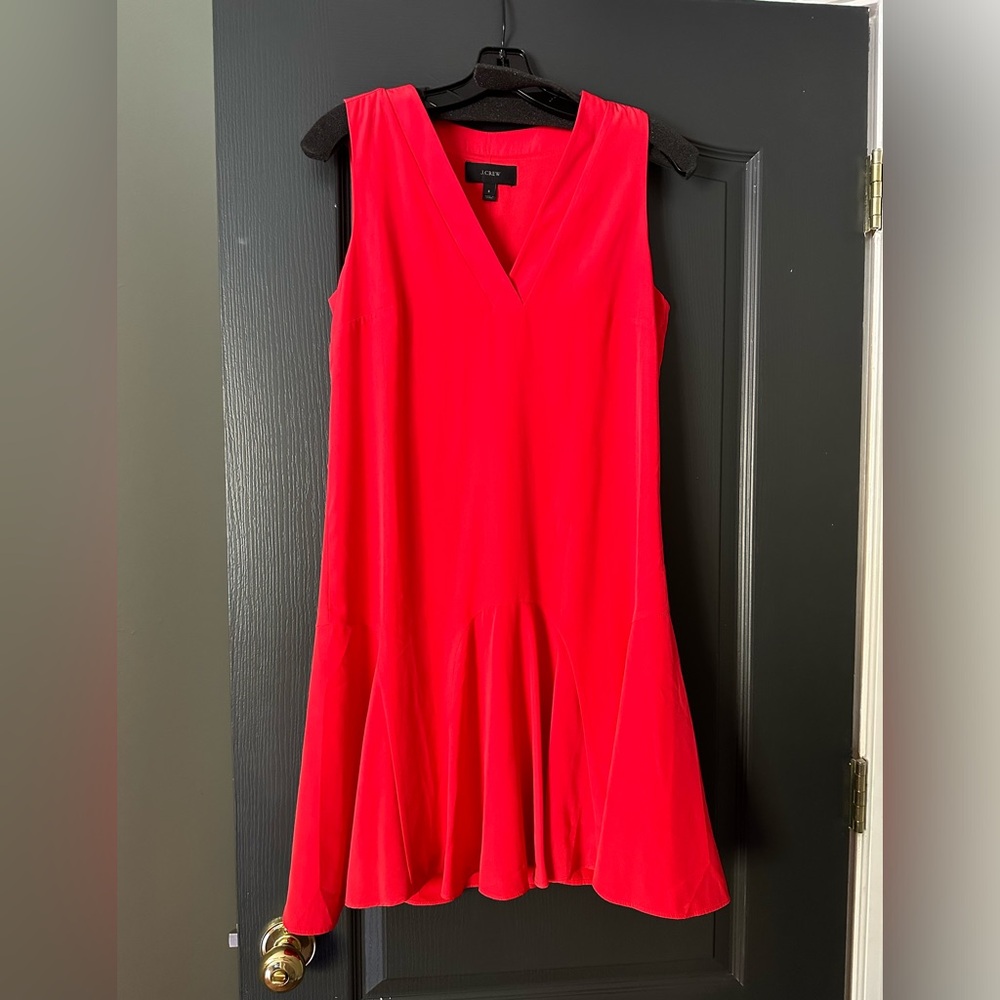JCrew godet red dress | size S